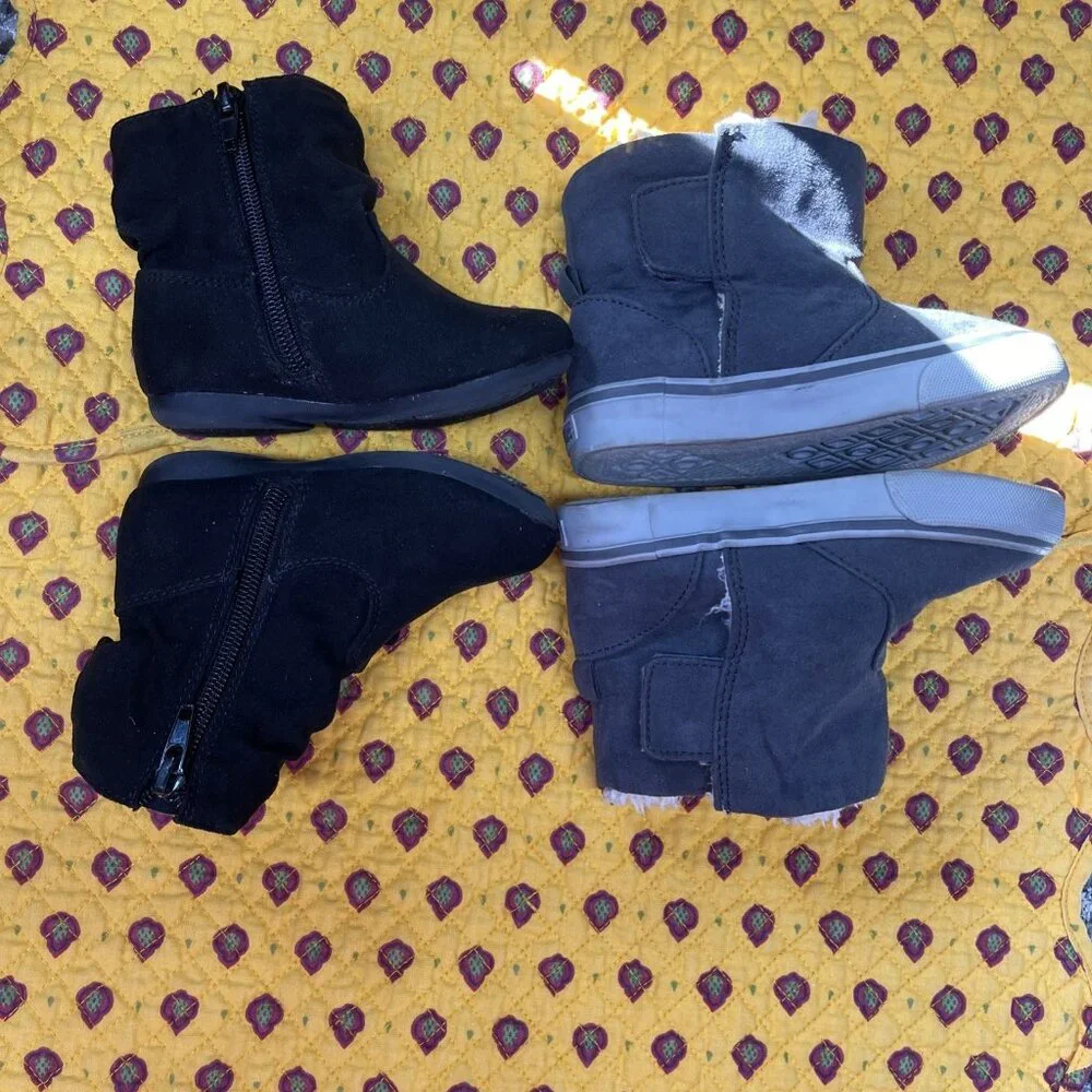 GYMBOREE ICE ALL-STAR GRAY SHERPA LINED SUEDE BOOT Sz7 AND Wonderful Nation Sz 5